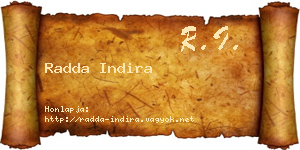 Radda Indira névjegykártya